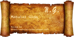 Matulai Gida névjegykártya